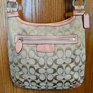 Signature Coach tan crossbody purse